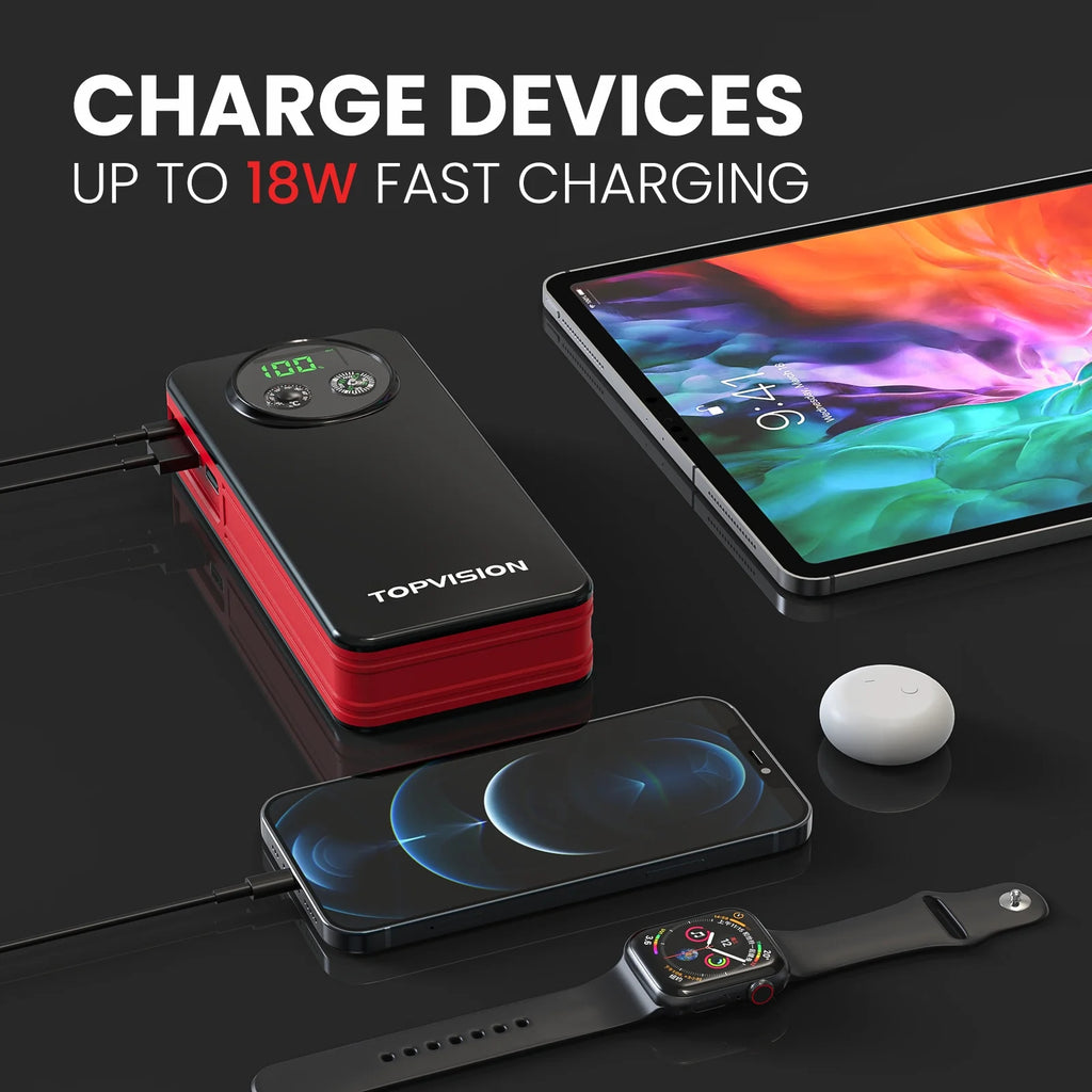 12V Car Jump Starter with Dual USB Quick Charge and DC Output Y912