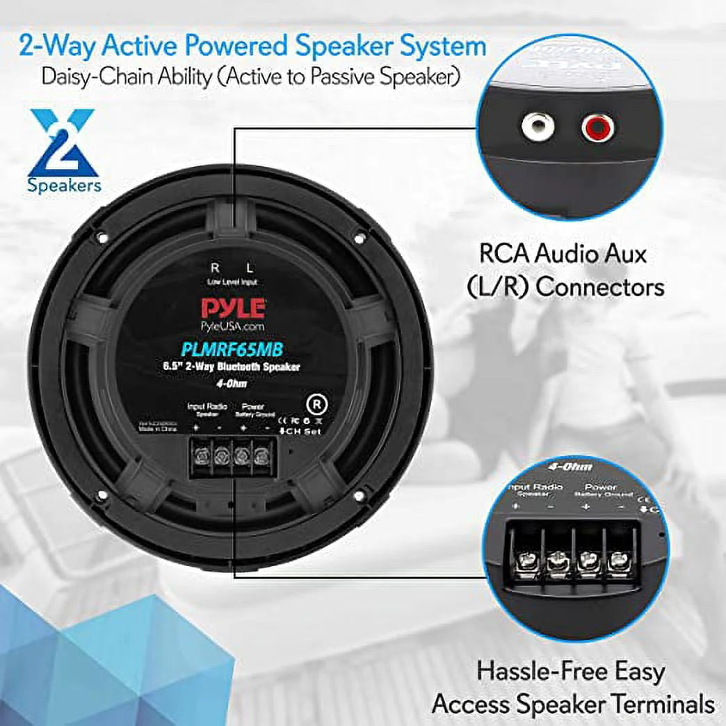 6.5 Inch 600 W 2 Way Waterproof Bluetooth Marine Speakers, Pair K860505
