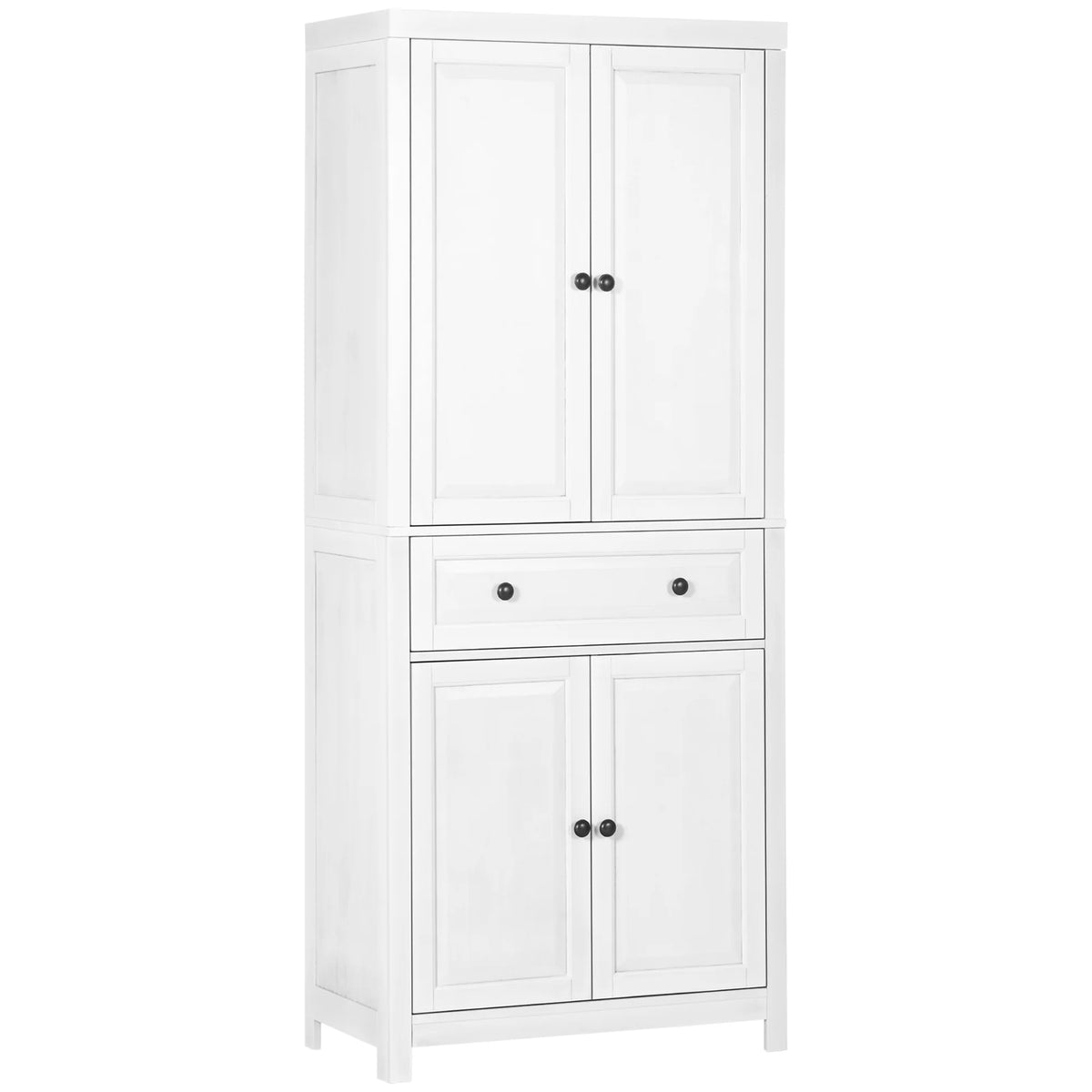 White Pinewood Kitchen Pantry Storage Cabinet Y7558