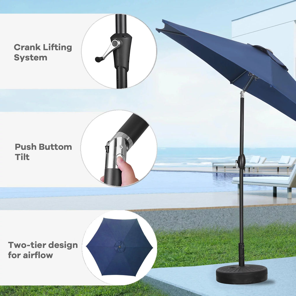 9ft Outdoor Patio Umbrella with Tilt & Crank A782