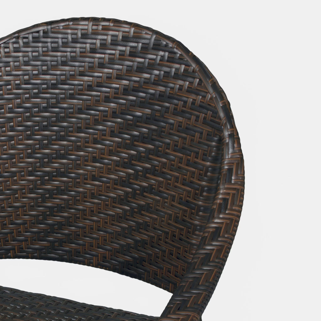 Multibrown Wicker Stacking Dining Chairs Set of 2 U95311