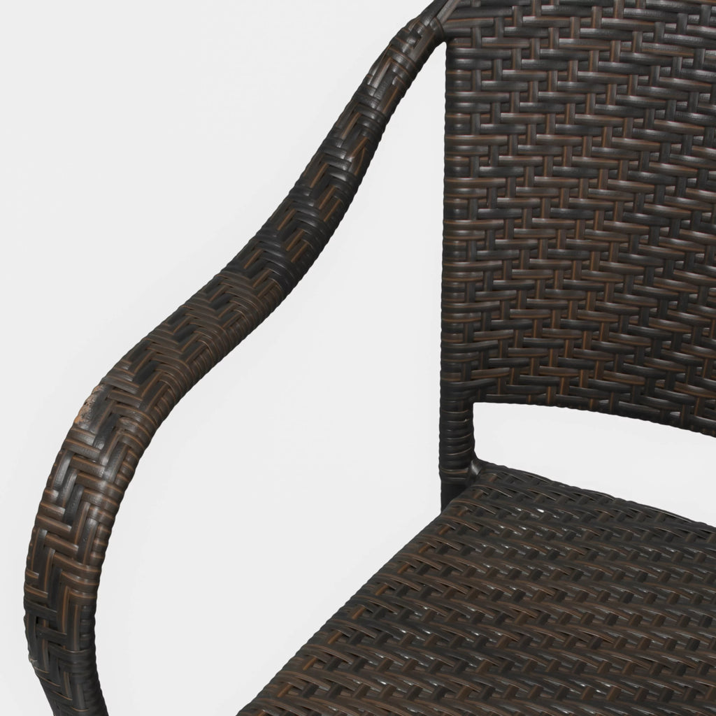 Multibrown Wicker Stacking Dining Chairs Set of 2 U95311