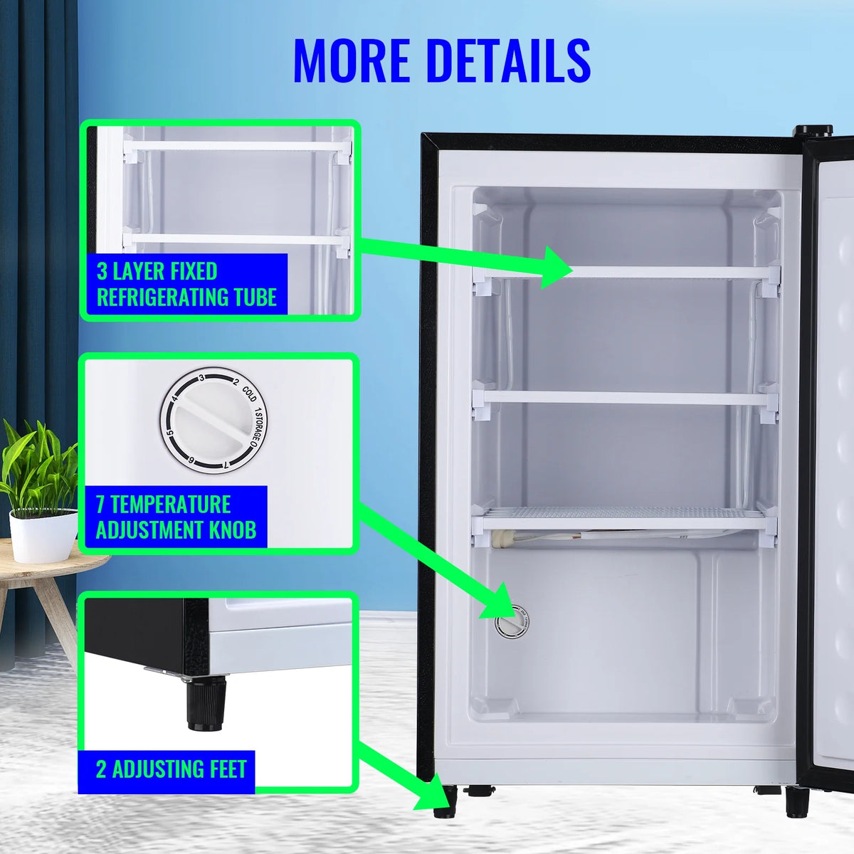 Single Door Compact Upright Freezer 3.2 Cu.Ft I3409