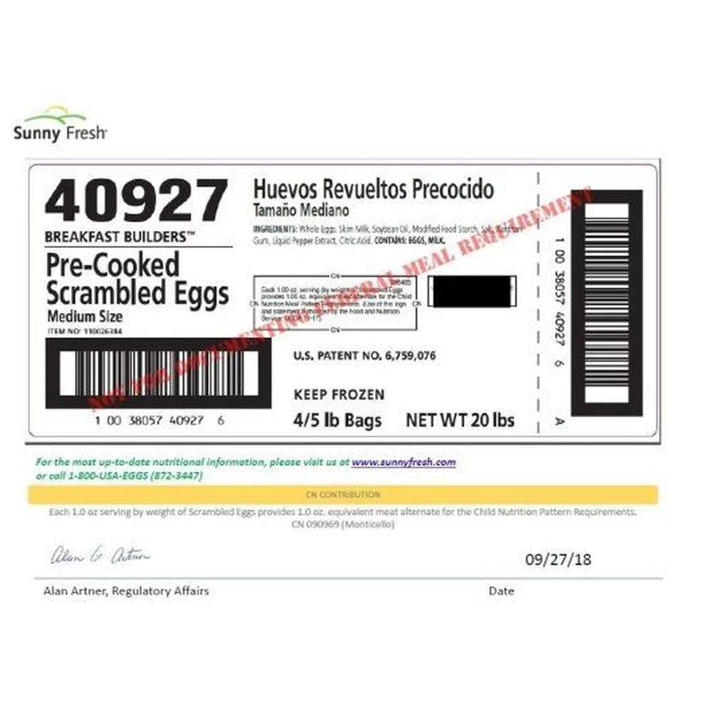 Pre Cooked Scrambled Egg 5 Pound L67271