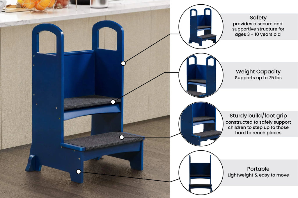 Espresso Wooden Kids Step Stool N797