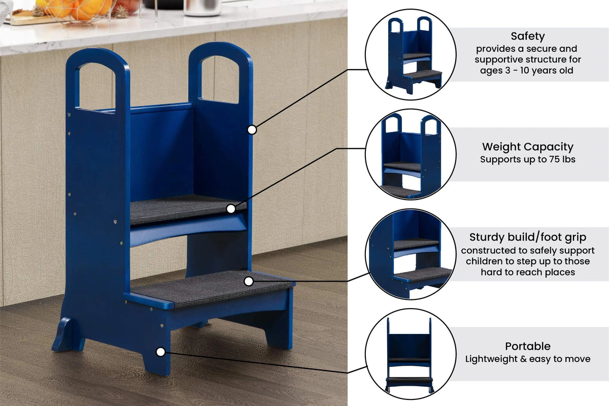 Espresso Wooden Kids Step Stool N797