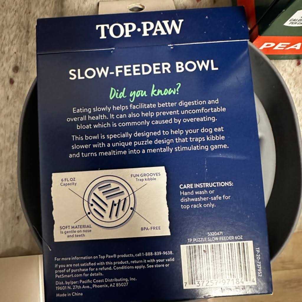 Grey Puzzle Slow-Feeder Dog Bowl J6416