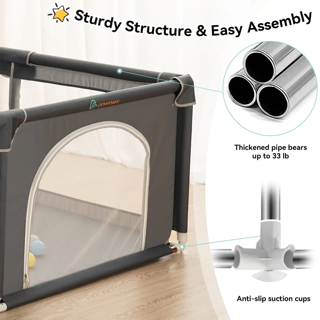 63x63'' Gray Baby Playpen A613536