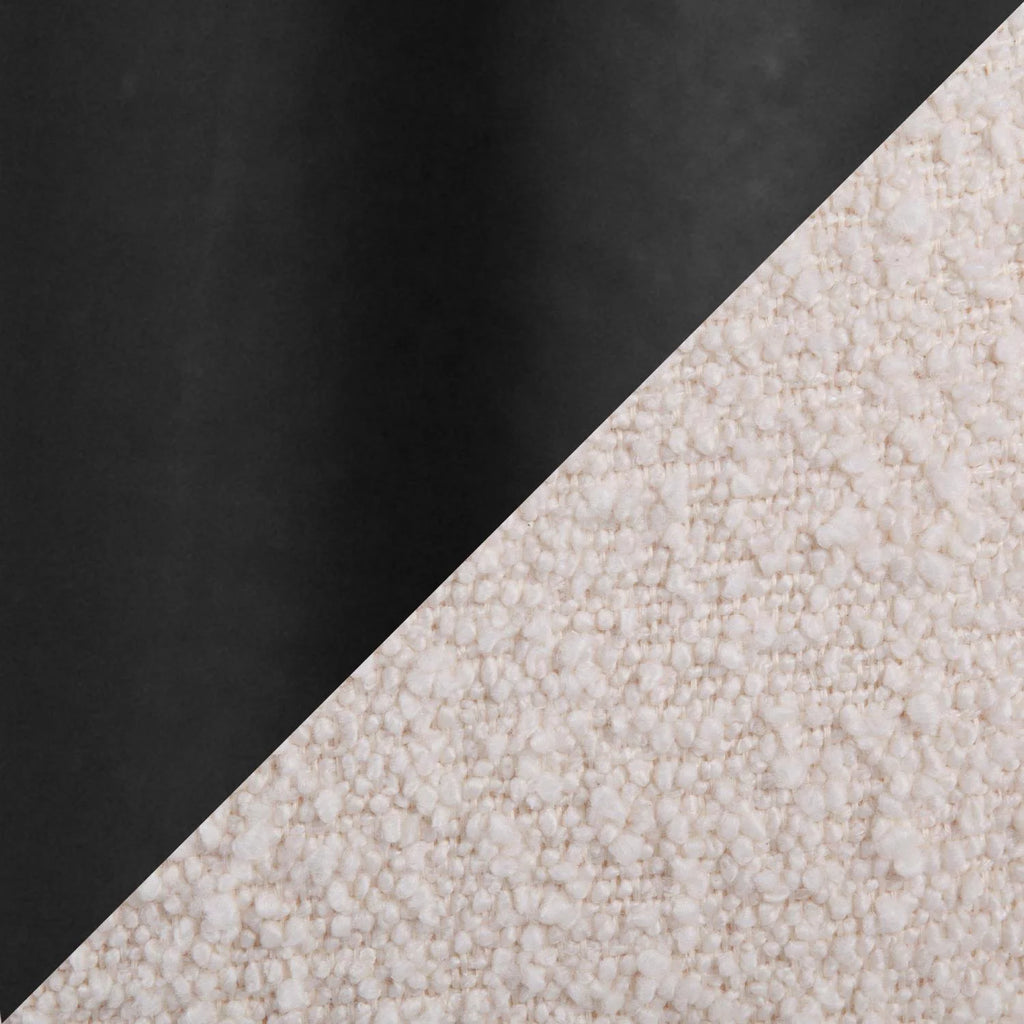 Contemporary Chair in Black Steel and White Sherpa Fabric L134969