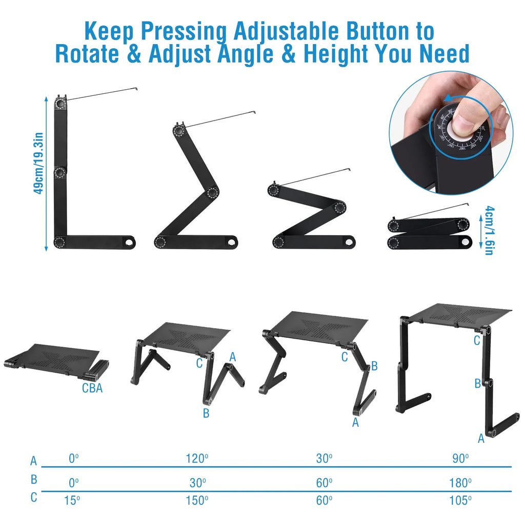 Folding Adjustable Laptop Desk with Mouse Board E24638