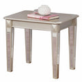 Contemporary Wood End Table with Mirrored Legs J9232