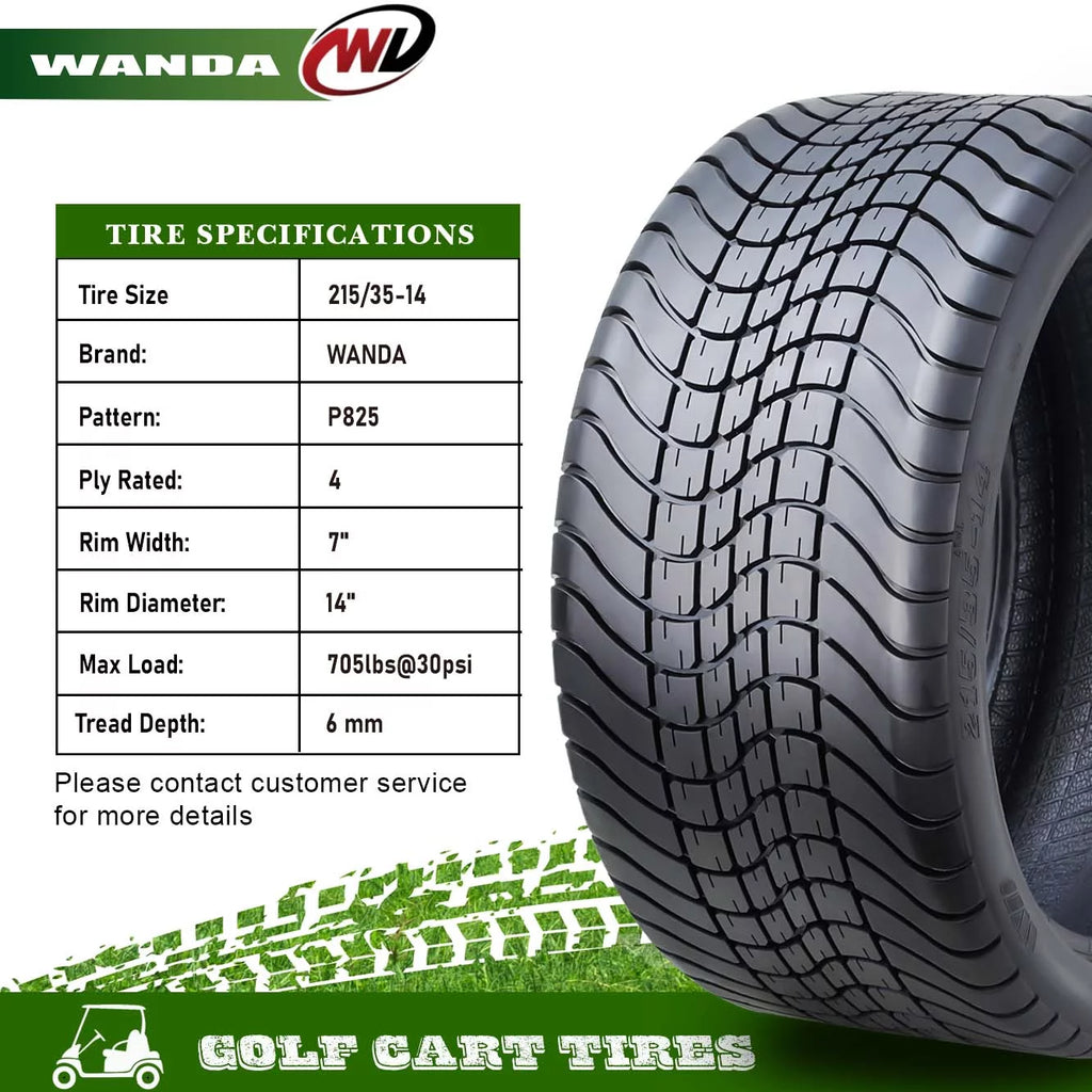215/35-14 4 Ply Golf Cart ATV Tires U392017