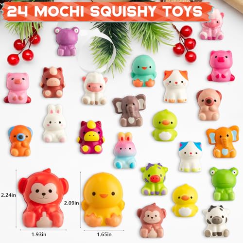 Christmas Advent Calendar with 24 Fidget Mochi Squishies Toys F9515