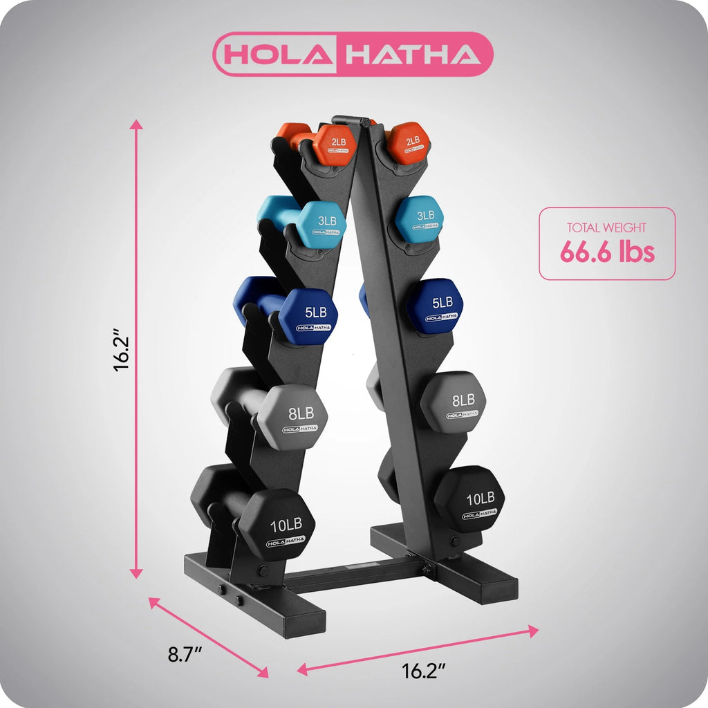 Neoprene Dumbbell Weight Set with Rack A89850