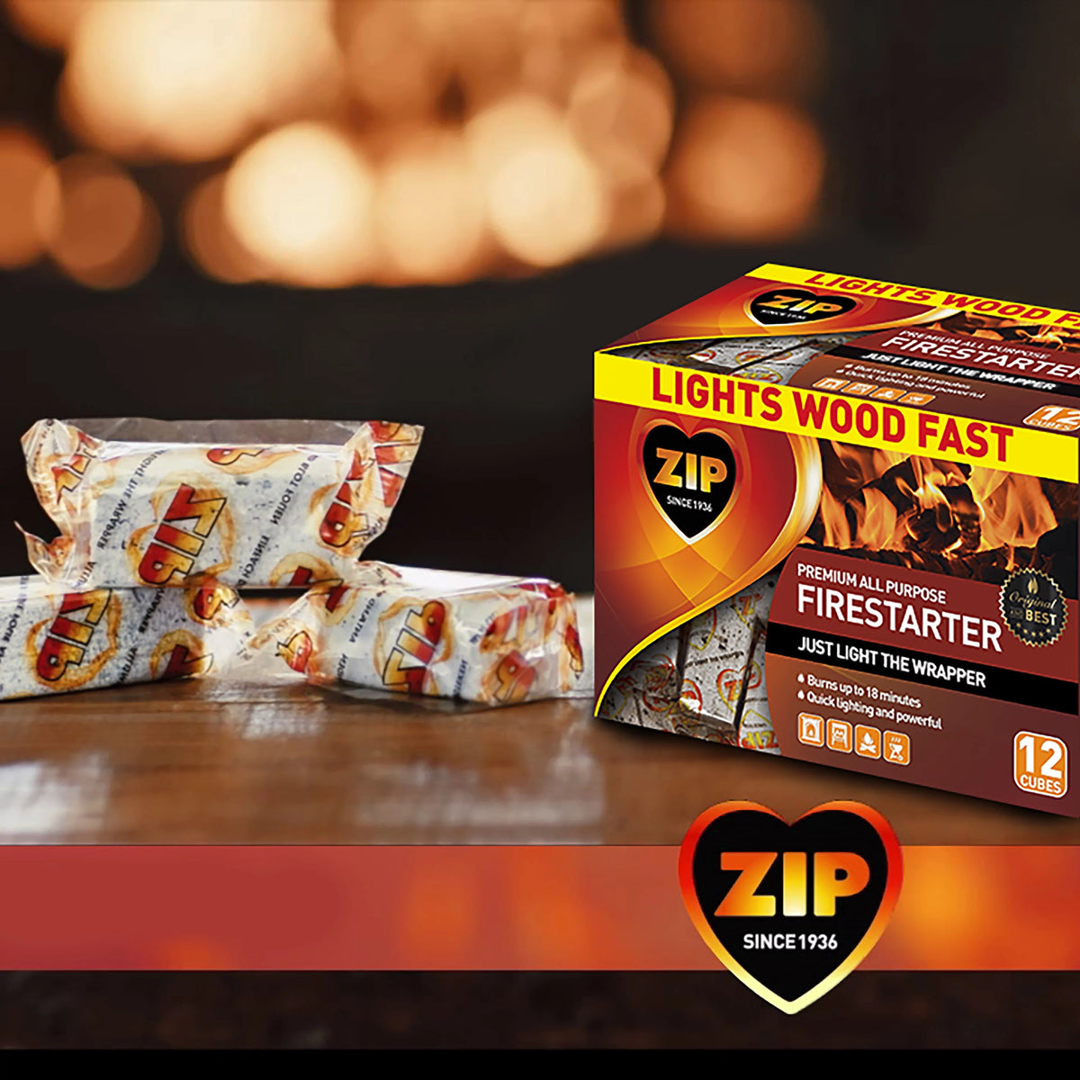 12 Pack Fire Starters for Wood or Charcoal F119