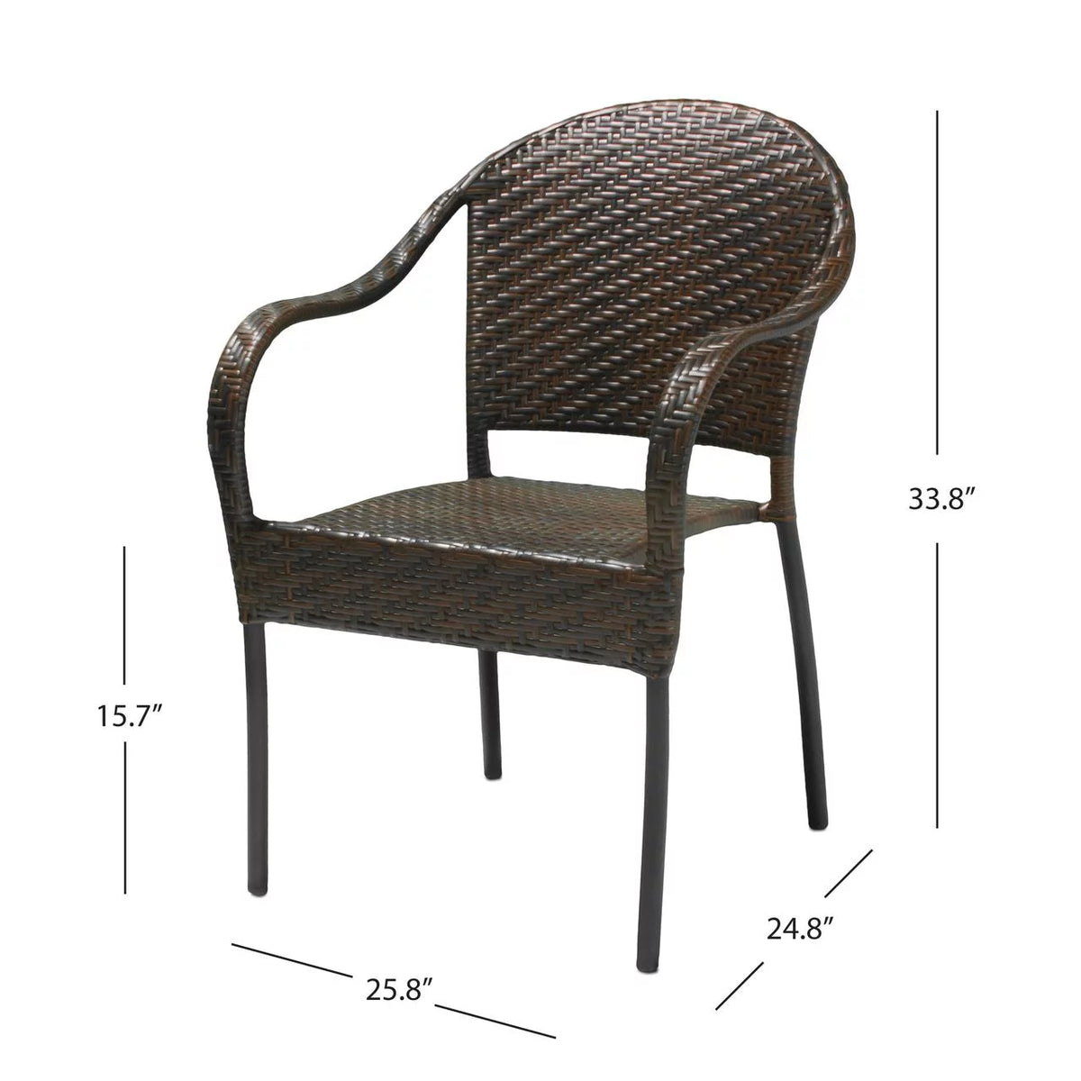 Multibrown Wicker Stacking Dining Chairs Set of 2 U95311