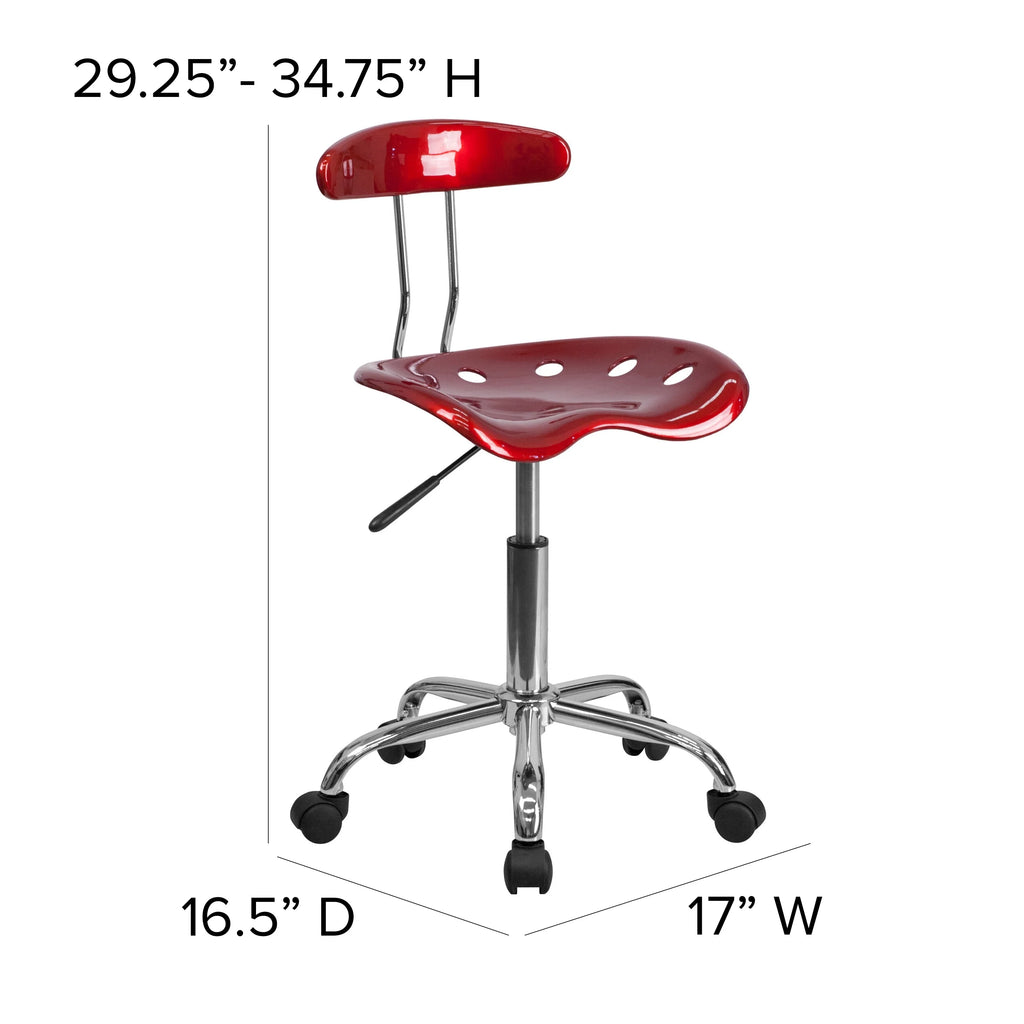Wine Red Adjustable Swivel Chair T83879