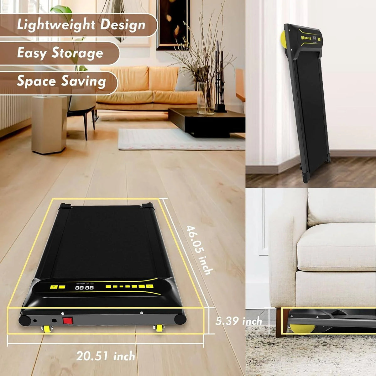Blue Portable Walking Pad Treadmill with Remote Control O707339