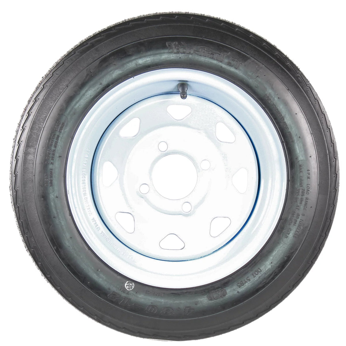 2-Pack Trailer Tire On Rim 4.80-12 12 in. Load C 4 Lug White Spoke Wheel D677315