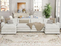 Grey Chenille U Shaped Modular Sectional Sofa with Ottoman W400