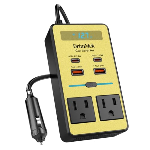 Car Power Inverter 12V to 110V AC with LCD Display 65W USB-C M400171