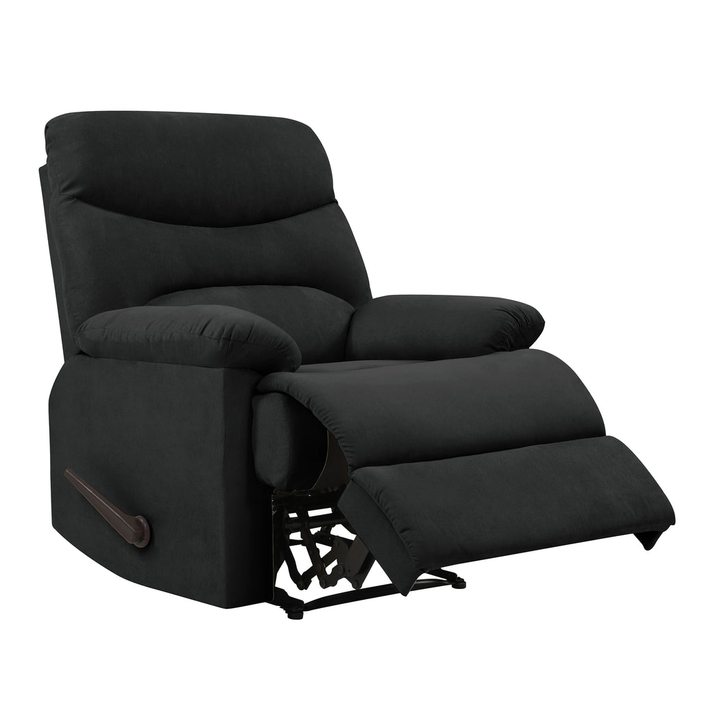 Black Microfiber Wall Hugger Recliner Chair V822