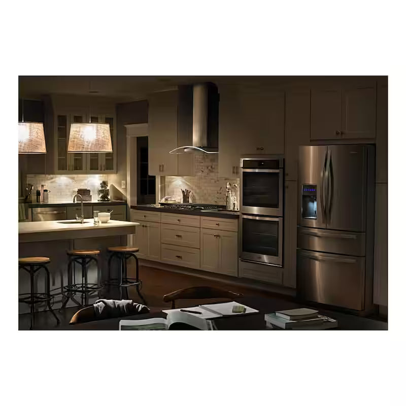 36 in. 400 CFM Curved Glass Island Mount Range Hood with Light in Stainless Steel E438