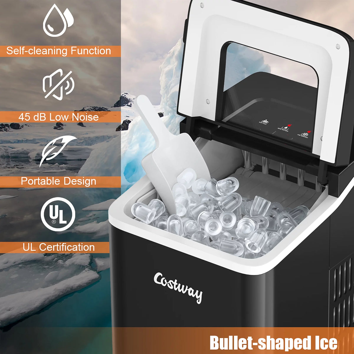 Portable Countertop Ice Maker with Scoop Z467