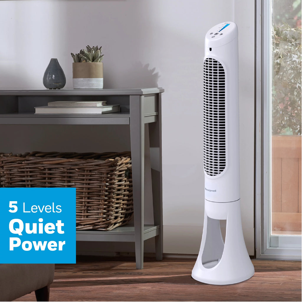 Black QuietSet Oscillating Electric Tower Fan M80633