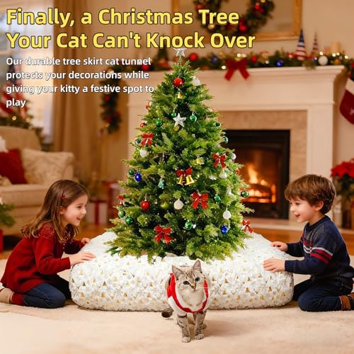Christmas Cat Tunnel Bed with Warm Mat G19438
