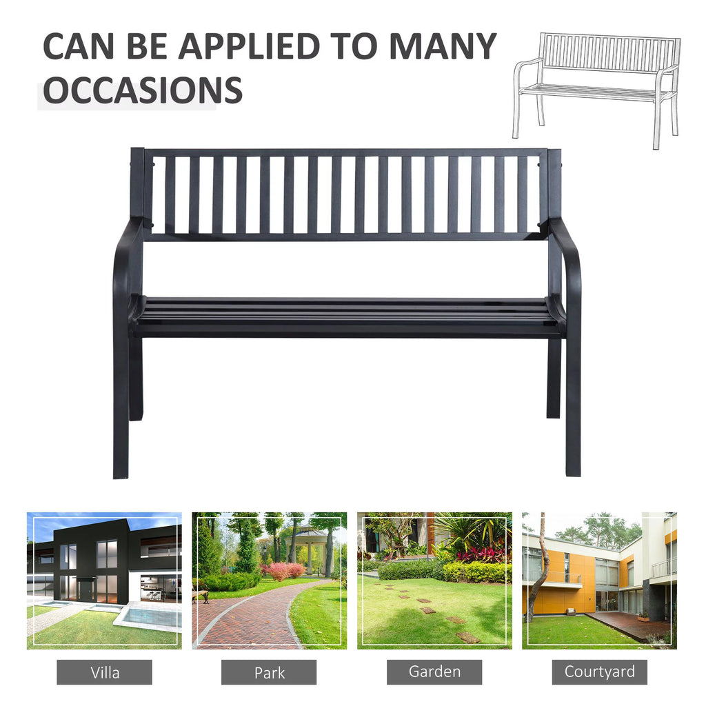2 Seat Steel Patio Garden Bench T66423