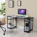 Black & White Wood Desk with 4 Storage Shelves O836489