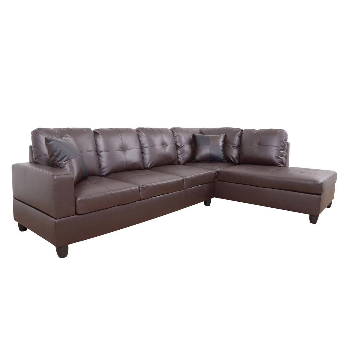 Black L Shaped Convertible Sectional Sofa D8649