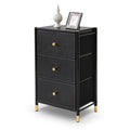 Black 3 Drawer Fabric Dresser B8798