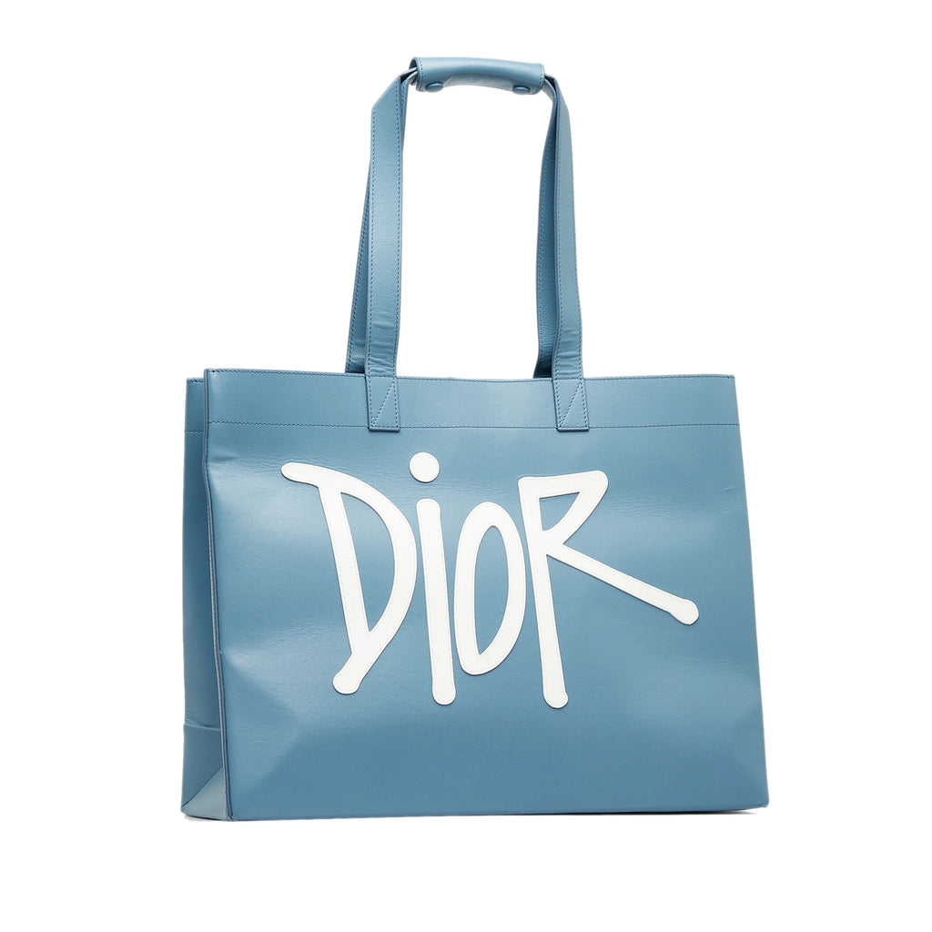 Blue Calf Leather Tote Bag P5606