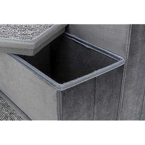 Foldable 3-Step Pet Stairs with Storage H55275