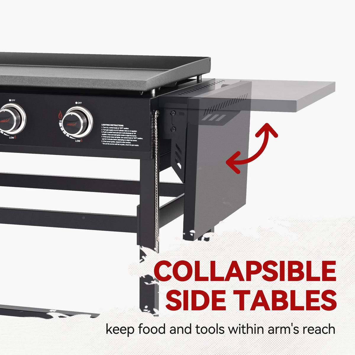 4-Burner Propane Gas Grill Griddle with Cover W430401