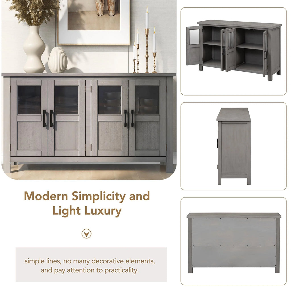 Buffet Cabinet with 4 Doors and Adjustable Shelves P665