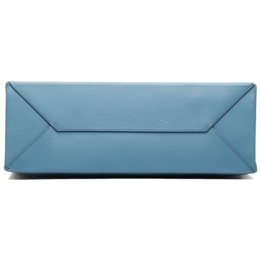 Blue Calf Leather Tote Bag P5606
