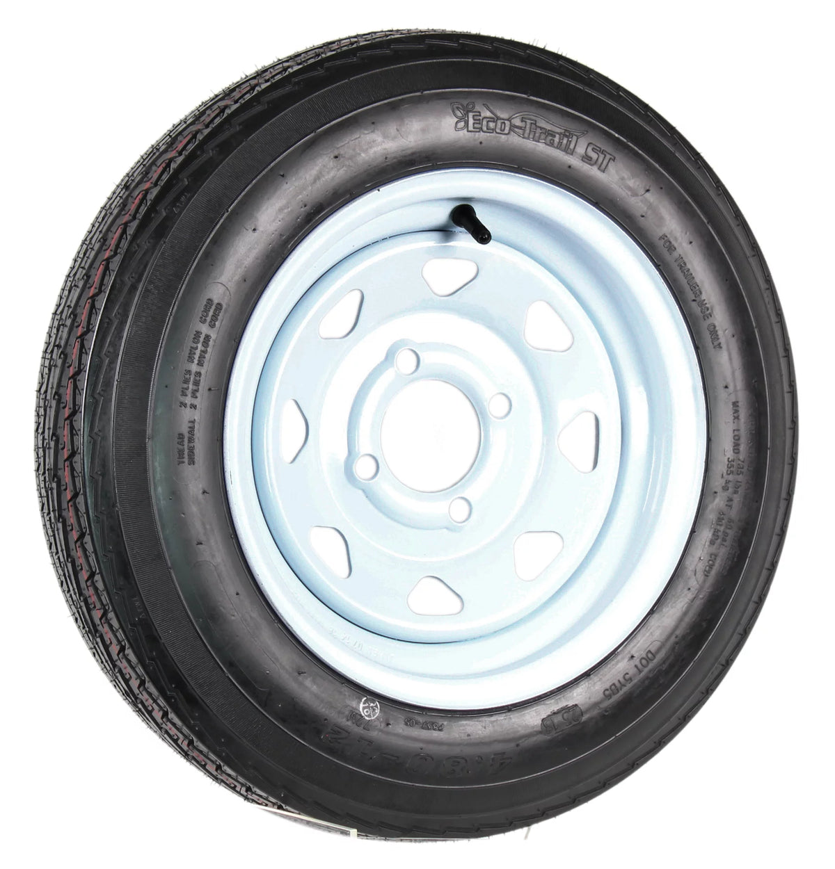 2-Pack Trailer Tire On Rim 4.80-12 12 in. Load C 4 Lug White Spoke Wheel D677315