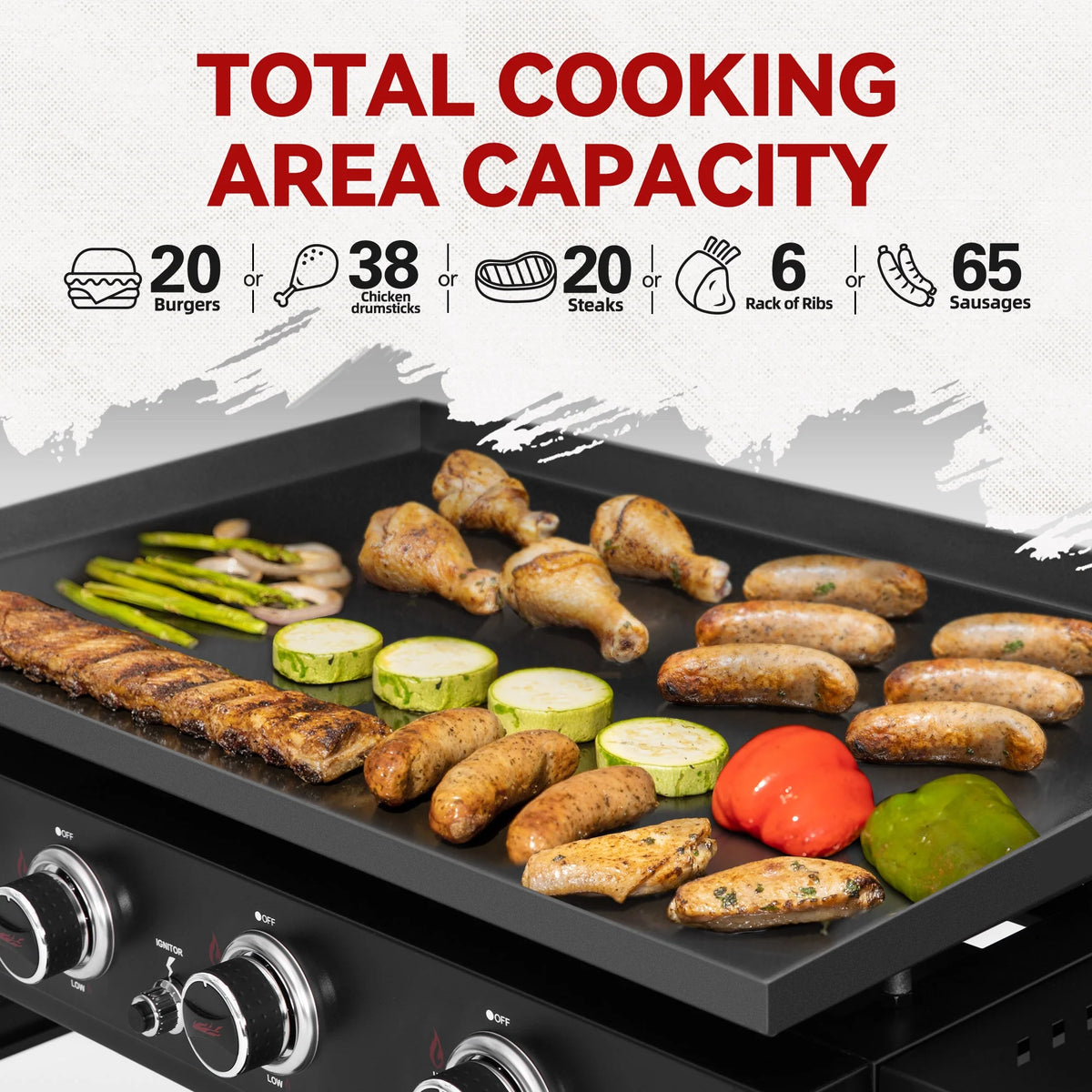 4-Burner Propane Gas Grill Griddle with Cover W430401