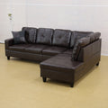 Black L Shaped Convertible Sectional Sofa D8649