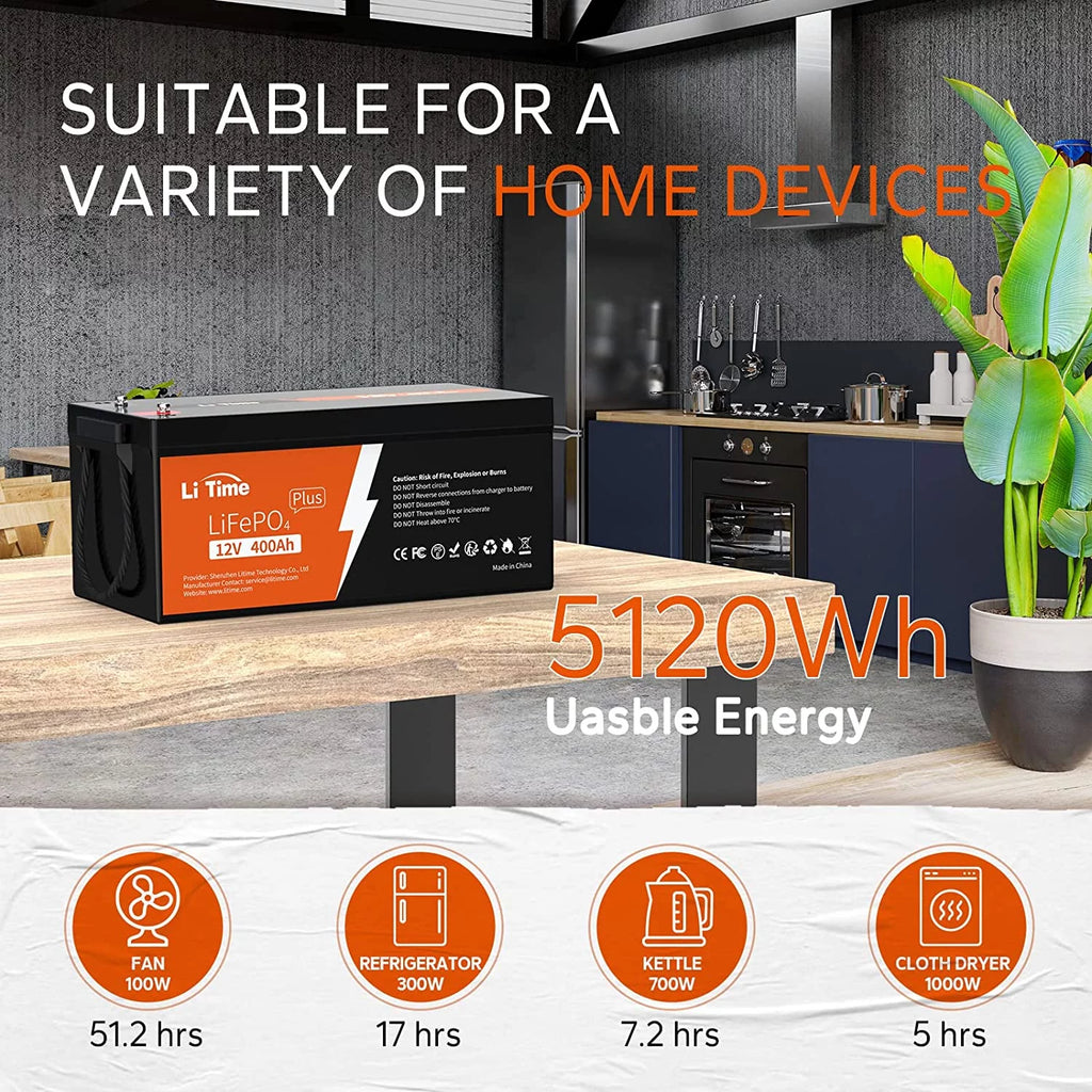 12V 400Ah Lithium LiFePO4 Battery with 250A BMS X87605