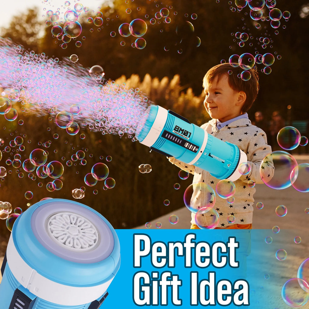 2 in 1 Rechargeable Bubble Gun with Sound and Light E37928