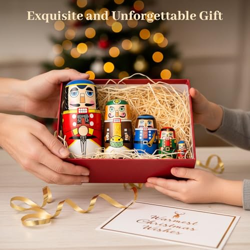 5 Pc Handmade Wooden Nesting Dolls H69769