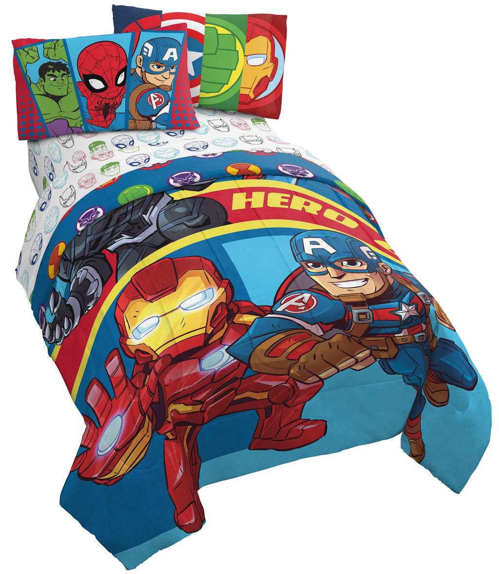 Kids 4 Piece Twin Bed Set 100% Microfiber Blue Q267950