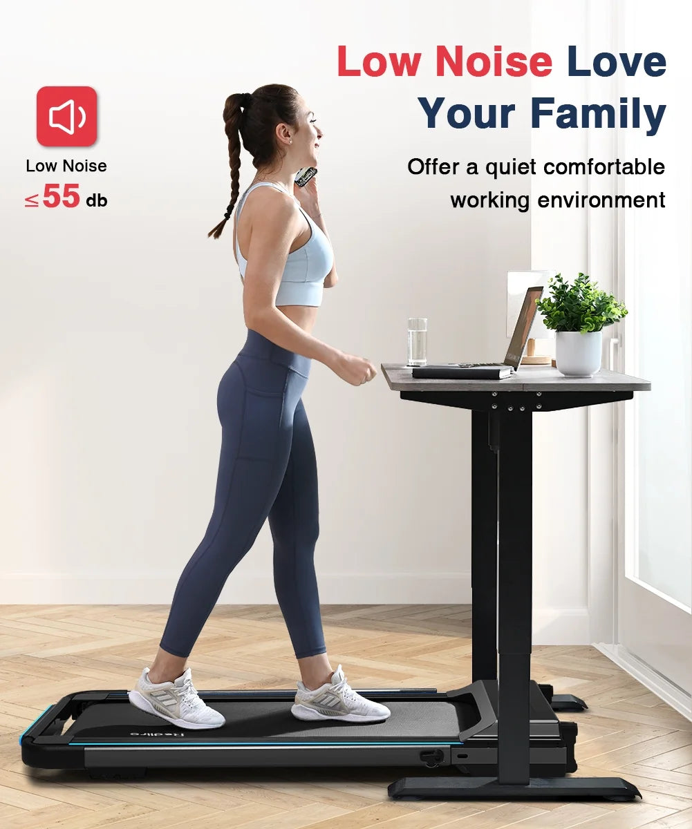 Folding Treadmill with Desk Adjustable Height 265LBS 2.25HP D88766