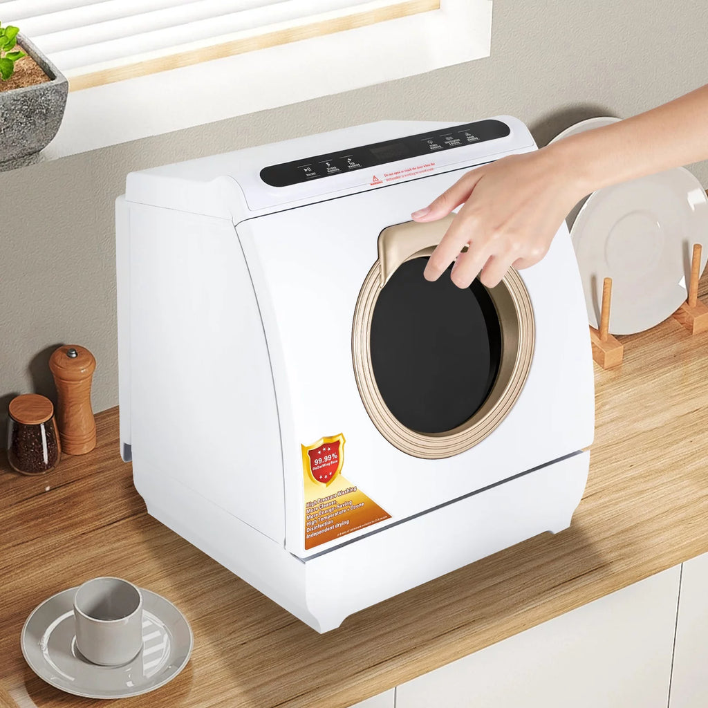 900W White Compact Countertop Dishwasher G5889