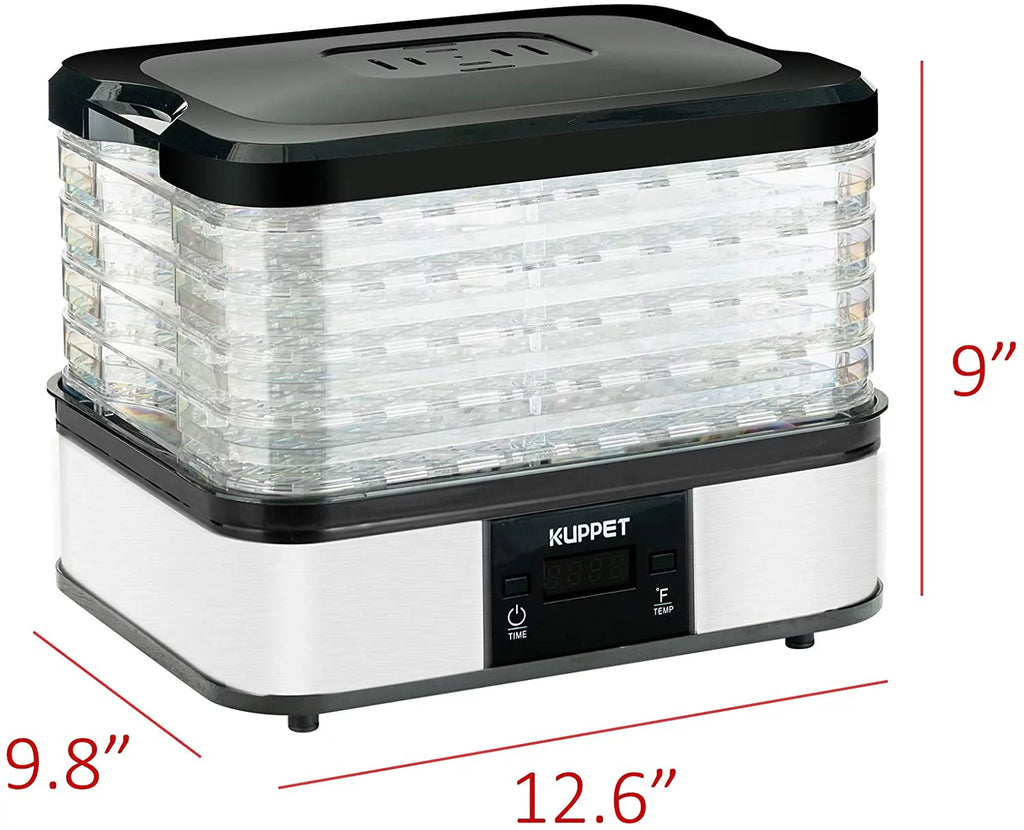 Electric Food Dehydrator with Adjustable Thermostat, 5-Tray I44129
