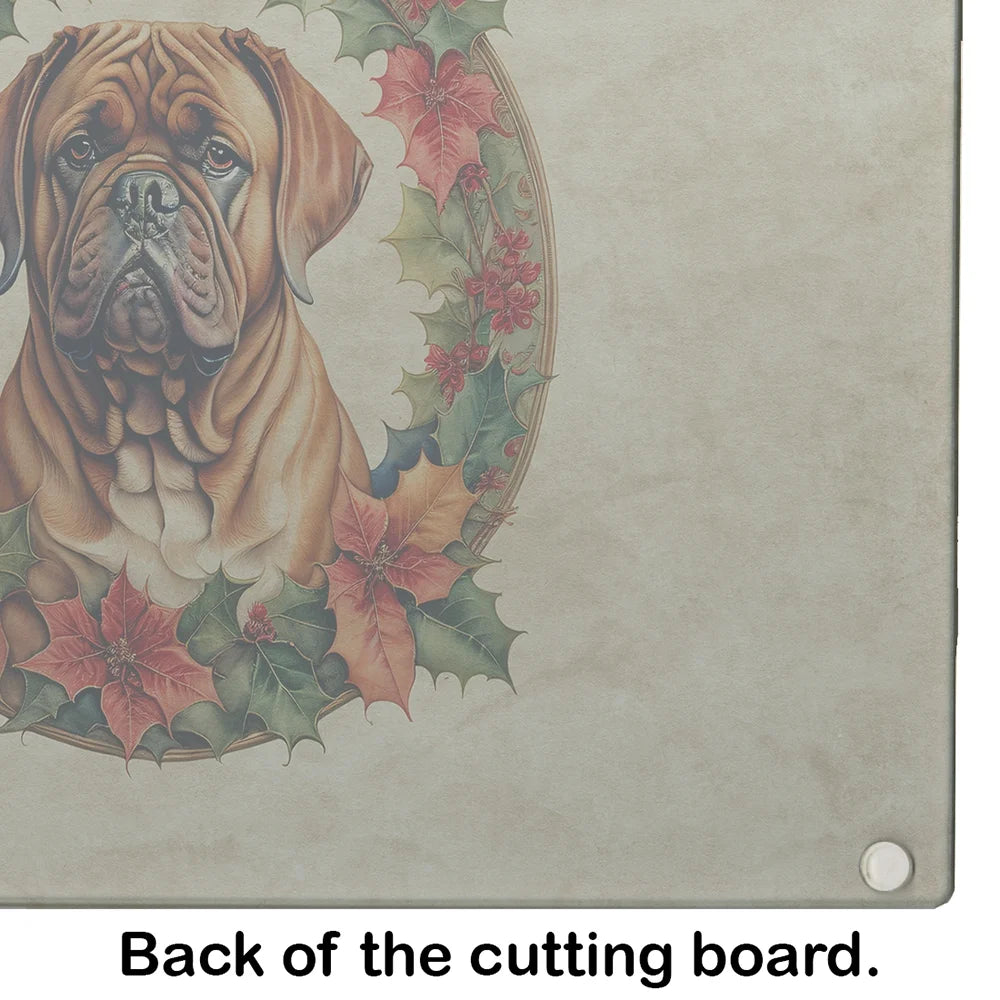 Christmas Flowers Glass Cutting Board 12 in x 15 in Z43285